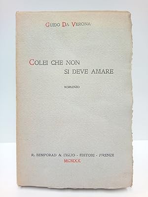Bild des Verkufers fr Colei che non si deve amare. (Romanzo) zum Verkauf von Librera Miguel Miranda
