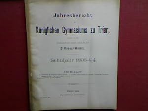 Seller image for Zur Geschichte der trierischen h�heren Schulen. I. Trierische h�here Schulen im Altertum. Fortsetzung : Kirchliche Schulen zu Trier (Abhandlung)./ Schulnachrichten (nebst �bersicht �ber die Abiturienten etc.). - in : Jahresbericht des Kgl. Gymnasiums zu Trier f�r das Schuljahr 1893 - 94 (Progr.Nr. 464) for sale by books4less (Versandantiquariat Petra Gros GmbH & Co. KG)