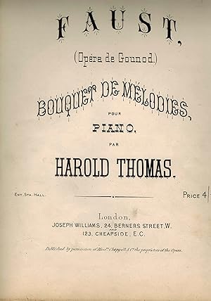Faust Opera De Gounod Bouquet De Melodies - Piano Sheet Music