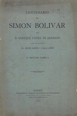 Image du vendeur pour CENTENARIO DE SIMON BOLIVAR mis en vente par Libreria 7 Soles