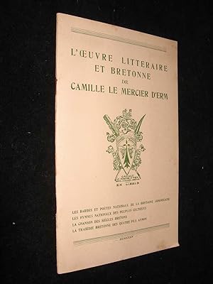 Imagen del vendedor de L'Oeuvre littraire et bretonne de Camille Le Mercier d'Erm a la venta por Abraxas-libris