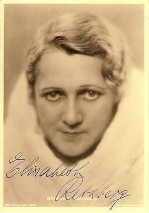 Autograph / signed sepia toned photograph-postcard of the German born soprano, Elisabeth Rethberg.