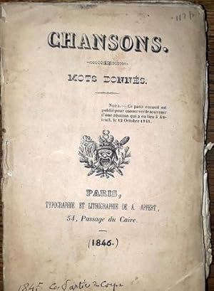 Chansons. Mots donnés