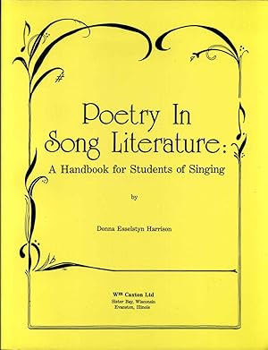 Seller image for Poetry in Song Literature: A Handbook for Students of Singing. for sale by Kurt Gippert Bookseller (ABAA)