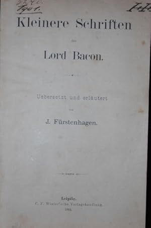 Kleinere Schriften. Übersetzt und erläutert von J. Fürstenhagen.