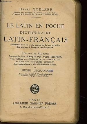 Seller image for LE LATIN EN POCHE DICTIONNAIRE - LATIN-FRANCAIS for sale by Le-Livre