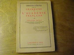 Imagen del vendedor de Observations sur la grammaire de l'Acadmie Franaise a la venta por Antiquariat Fuchseck