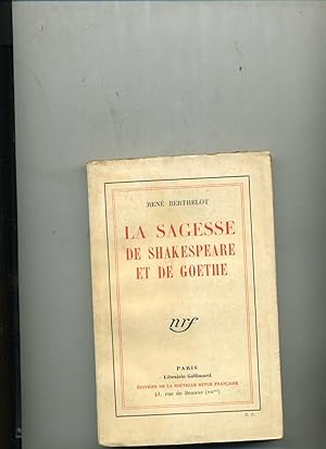 Bild des Verkufers fr LA SAGESSE DE SHAKESPEARE ET DE GOETHE zum Verkauf von Librairie CLERC