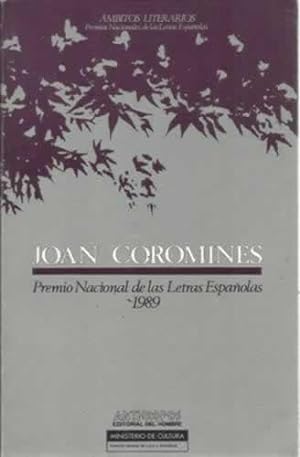 Imagen del vendedor de Joan Coromines. Premio Nacional de las Letras Espaolas 1989 a la venta por Librera Cajn Desastre