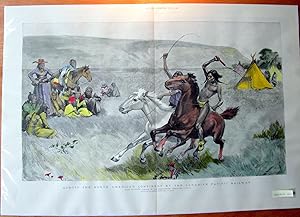 Seller image for Antique Steel Engraving. Across the North American Continent By the Canadian Pacific Railway- "Race Between Indians in the North- West Territory, Canada." for sale by Ken Jackson