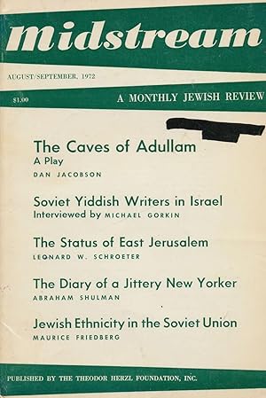 Imagen del vendedor de Midstream: a Monthly Jewish Review - August-September 1972 a la venta por Bookshop Baltimore