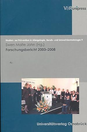 Seller image for Forschungsbericht 2003-2008. Studien zur Prvention in Allergologie, Berufs- und Umweltdermatologie. Band 9. for sale by Fundus-Online GbR Borkert Schwarz Zerfa