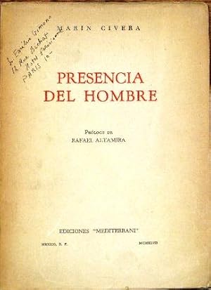 Presencia Del Hombre. Prólogo de Rafael Altamira