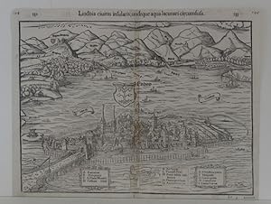 Bild des Verk�ufers f�r Lindoia civitas insularis, undeque aqua lacunari circumfusa. Gesamtansicht aus der Vogelschau mit den Bergen des Bregenzerwaldes und den Ortschaften Bregenz bis Rheineck zum Verkauf von Buch- und Kunst-Antiquariat Flotow GmbH