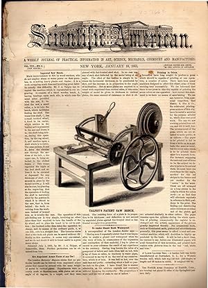 Seller image for Scientific American: A Weekly Journal of Practical Information in Art, Science, Mechanics, Chemistry and Manufacturers: Volume VIII, No. 2: January 10, 1863 for sale by Dorley House Books, Inc.