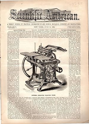 Seller image for Scientific American: A Weekly Journal of Practical Information in Art, Science, Mechanics, Chemistry and Manufacturers: Volume VIII, No. 25: June 20, 1863 for sale by Dorley House Books, Inc.