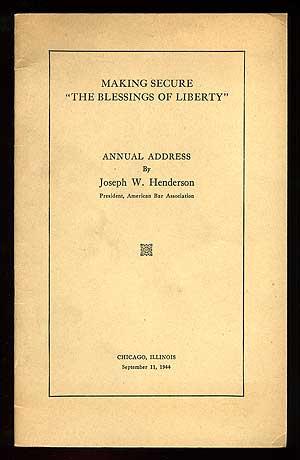 Bild des Verkufers fr Making Secure "The Blessings of Liberty" zum Verkauf von Between the Covers-Rare Books, Inc. ABAA