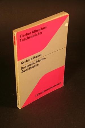 Image du vendeur pour Benjamin. Adorno. 2 Studien. mis en vente par Steven Wolfe Books