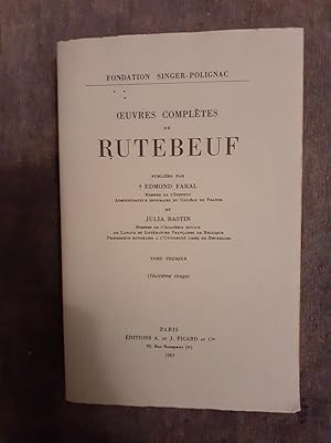 Seller image for OEUVRES COMPLTES DE RUTEBEUF. Publies par Edmond Faral et Julia Bastin. for sale by Librairie Sainte-Marie