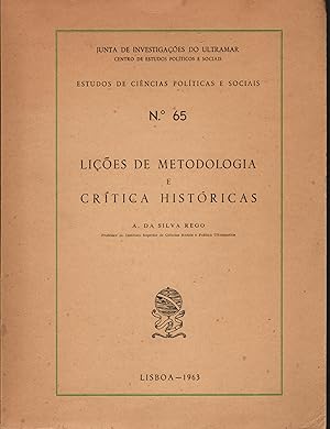 LIÇÕES DE METODOLOGIA E CRÍTICA HISTÓRICAS