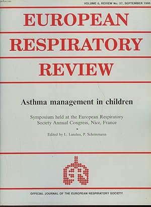 Seller image for EUROPEAN RESPIRATORY REVIEW - VOLUME 6 - N37 - ASTHMA MANAGEMENT IN CHILDREN for sale by Le-Livre