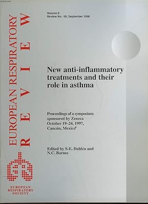 Bild des Verkufers fr EURPEAN RESPIRATORY REVIEW - VOLUME 8 - N 60 - NEW ANTI-INFLAMMATORY TREATMENTS AND THEIR ROLE IN ASTHMA zum Verkauf von Le-Livre