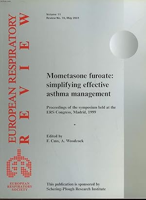 Bild des Verkufers fr EUROPEAN RESPIRATORY REVIEW - VOLUME 11 - N78 - MOMETASONE FUROATE : SIMPLIFYING EFFECTIVE ASTHMA MANAGEMENT zum Verkauf von Le-Livre