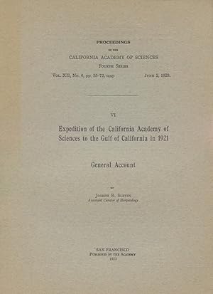 Immagine del venditore per Expedition of the California Academy of Sciences to the Gulf of California in 1921 General Account venduto da Frank's Duplicate Books