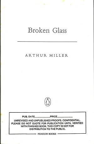 Seller image for BROKEN GLASS. for sale by Monroe Stahr Books