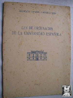 LEY DE ORDENACIÓN DE LA UNIVERSIDAD ESPAÑOLA