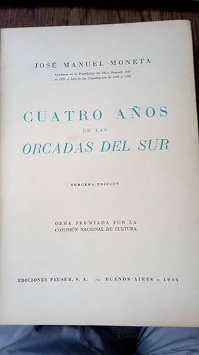 Imagen del vendedor de CUATRO AOS EN LAS ORCADAS DEL SUR. a la venta por DEL SUBURBIO  LIBROS- VENTA PARTICULAR