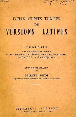 Seller image for Deux Cent Textes De Versions Latines for sale by JLG_livres anciens et modernes