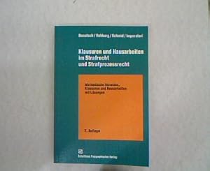 Seller image for Klausuren und Hausarbeiten im Strafrecht und Strafprozessrecht. 2 Auflage. for sale by Antiquariat Bookfarm