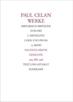 Bild des Verkufers fr Werke Nachgelassene Gedichte 1963-1968 zum Verkauf von AHA-BUCH GmbH