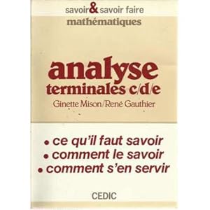 Bild des Verk�ufers f�r Analyse terminatles c/d/e zum Verkauf von Librer�a Caj�n Desastre