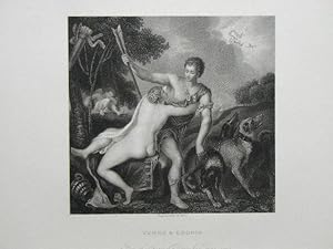 Venus & Adonis. From the Original Picture by Titian in The National Gallery.