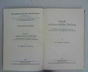 Seller image for Islands vlkerrechtliche Stellung. for sale by Antiquariat Bookfarm