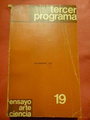 Imagen del vendedor de TERCER PROGRAMA. Ensayo. Arte. Ciencia. Nm. 19. Director: Jos Manuel Riancho. Nmero extraordinario. a la venta por Carmichael Alonso Libros