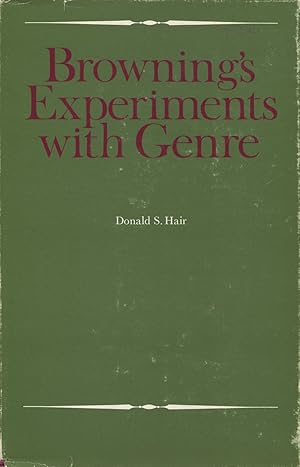 Seller image for Browning's Experiments With Genre for sale by Kenneth A. Himber
