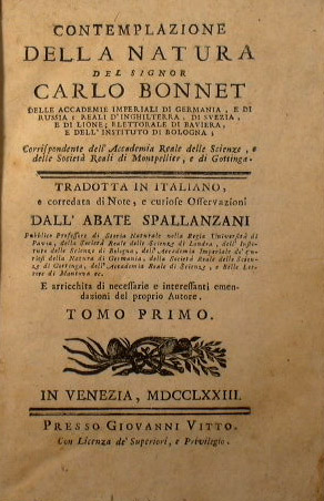 Contemplazione della natura del signor Carlo Bonnet delle Accademie Reali di Germania