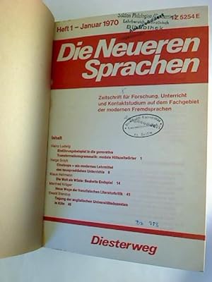 Die Neueren Sprachen. - Bd. 69 (Bd. 19 Neue Folge) / 1970 (1. Halbjahresbd.)