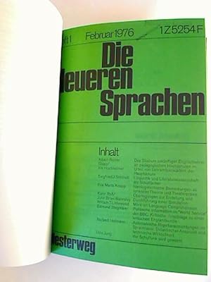 Die Neueren Sprachen. - Bd. 75 (Bd. 25 Neue Folge) / 1976, Heft 1 - 6 (Jahresbd. gebunden in 1 Bd.)
