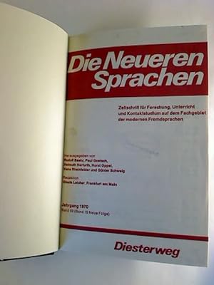 Die Neueren Sprachen. - Bd. 69 (Bd. 19 Neue Folge) / 1970 (2. Halbjahresbd.)