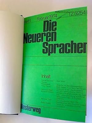Die Neueren Sprachen. - Bd. 73 (Bd. 23 Neue Folge) / 1974, Heft 1 - 6 (Jahresbd. gebunden in 1 Bd.)