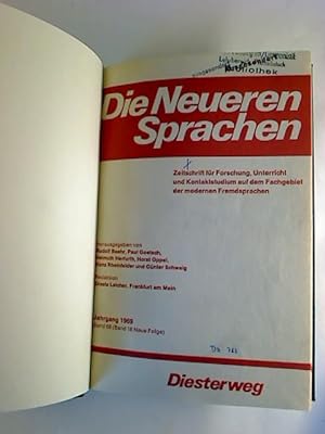 Die Neueren Sprachen. - Bd. 68 (Bd. 18 Neue Folge) / 1969 (1. Halbjahresbd.)