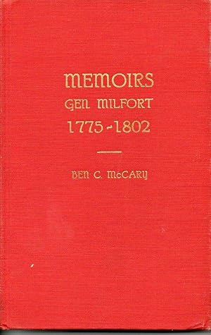 Bild des Verkufers fr Memoirs Gen. Milfort 1775-1802 zum Verkauf von The Ridge Books