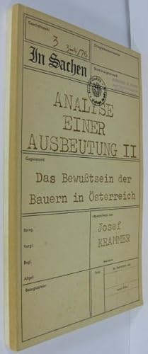 Bild des Verkufers fr Analyse einer Ausbeutung. Geschichte der Bauern in sterreich / Das Bewutsein der Bauern in sterreich, 1. & 2. u. 3. & 4. Ausgabe, Heft 2 u. 3. zum Verkauf von Rotes Antiquariat