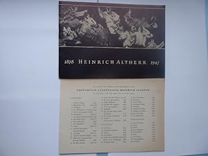 Bild des Verkufers fr 1878 Heinrich Altherr 1949. Gedchtnisaustellung Heinrich Altherr in Stuttgart vom 30. April bis 13. Juni 1949. zum Verkauf von Antiquariat Heinzelmnnchen