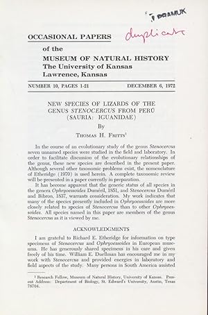 Imagen del vendedor de New Species of Lizards of the Genus Stenocercus from Peru (Sauria:: Iguanidad) a la venta por Frank's Duplicate Books