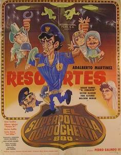 Image du vendeur pour El Superpolicia Ochoochenta. Movie poster. (Cartel de la Pelcula). mis en vente par Wittenborn Art Books